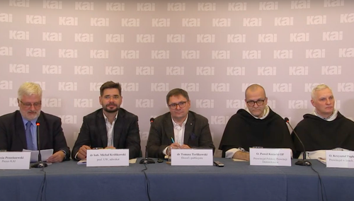 Od lewej: Marcin Przeciszewski, Michał Królikowski, Tomasz Terlikowski, o. Paweł Kozacki OP, o. Krzysztof Popławski OP