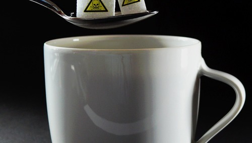 Kubek. Kostki cukru. Ilustracja poglądowa