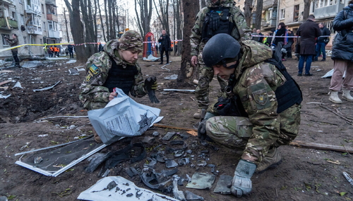 Ukraina. Zniszczenia w Charkowie po rosyjskim ataku