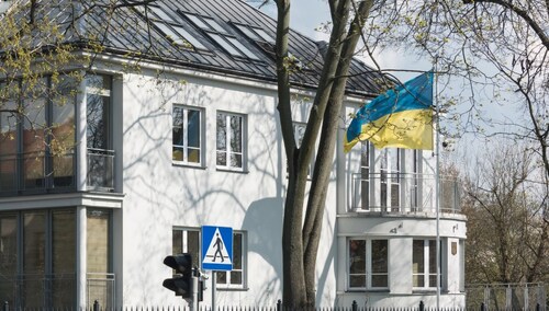 Ambasada Ukrainy przy ul. Malczewskiego 17 w Warszawie
