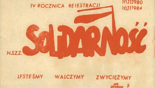 Ulotka wydana z okazji czwartej rocznicy rejestracji NSZZ "Solidarność"