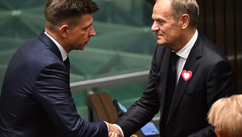 Poseł Ryszard Petru i premier Donald Tusk