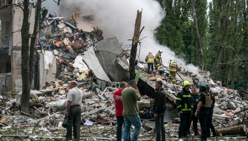 Kijów, zniszczenia po rosyjskim ataku