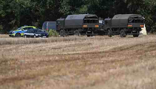 Służby na miejscu wybuchu pod Osinami