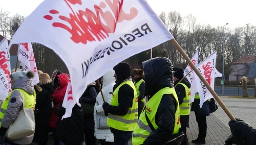 Pikieta pracowników Plati