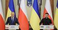Premier RP Donald Tusk oraz prezydent Ukrainy Wołodymyr Zełenski podczas konferencji prasowej po spotkaniu w Pałacu Maryjskim w Kijowie