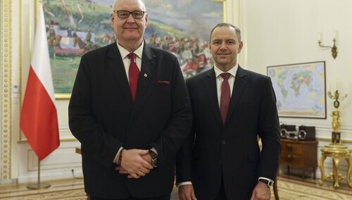 Prezydent RP Karol Nawrocki z Prezesem Trybunału Konstytucyjnego Bogdanem Święczkowskim