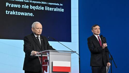 Prezes PiS Jarosław Kaczyński i były minister sprawiedliwości Zbigniew Ziobro