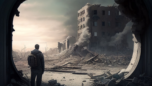 Krajobraz apokaliptyczny. Ilustracja poglądowa