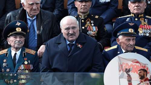 Aleksandr Łukaszenka na paradzie z okazji Dnia Zwycięstwa w Moskwie