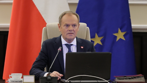 Warszawa, 15.01.2024. Premier Donald Tusk przed posiedzeniem rządu