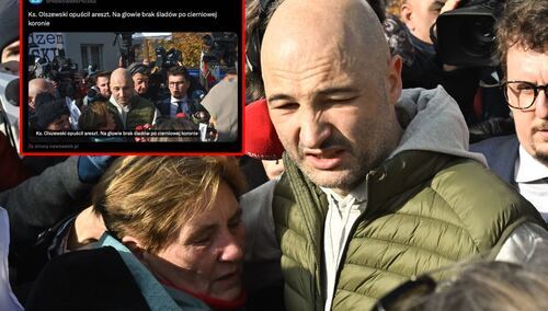 Ksiądz Michał Olszewski po wyjściu z aresztu