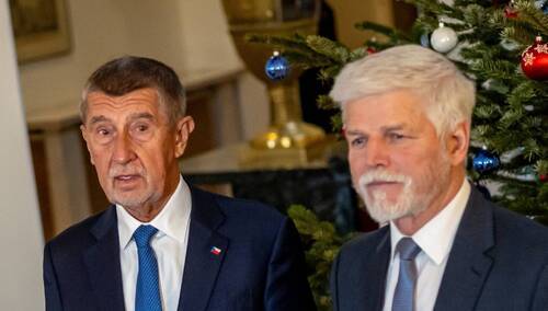 Prezydent Czech Petr Pavel i premier Czech Andrej Babis