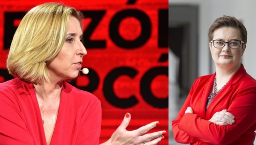 Dziennikarka "Gazety Wyborczej" Dominika Wielowieyska i posłanka KO Katarzyna Lubnauer.