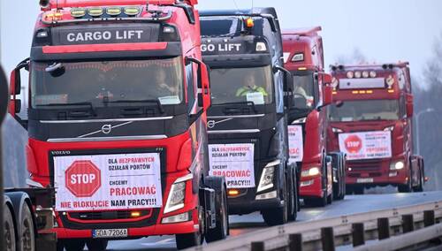 Protest przewoźników drogowych obsługujących trójmiejskie porty morskie