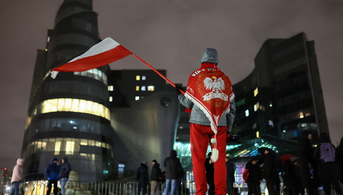 Protesty przed siedzibą TVP