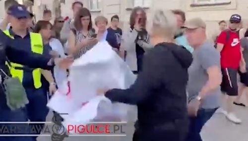 Spięcie na trasie Marszu Powstania Warszawskiego. „Faszyści Bąkiewicza” [WIDEO]