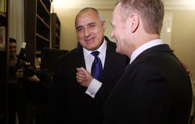 Bułgarski premier Bojko Borysow z ówczesnym przewodniczącym Rady UE Donaldem Tuskiem, 2018 r.