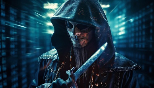 Bandyta, złodziej. Ilustracja poglądowa