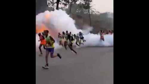 Eksplozja podczas zawodów biegowych