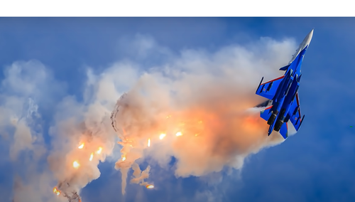 Zniszczony rosyjski myśliwiec