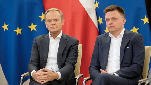 Od lewej: Donald Tusk i Szymon Hołownia