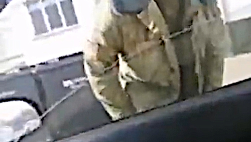 Białoruski taksówkarz przegania rosyjskiego żołnierza