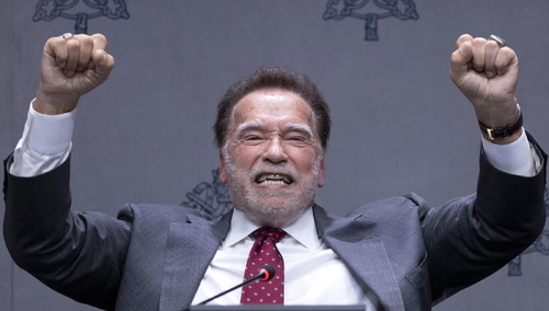 Arnold Schwarzenegger na promocji konferencji „Raising Hope for Climate Justice”