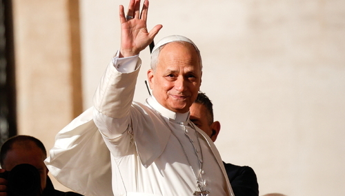 Leon XIV w czasie audiencji generalnej