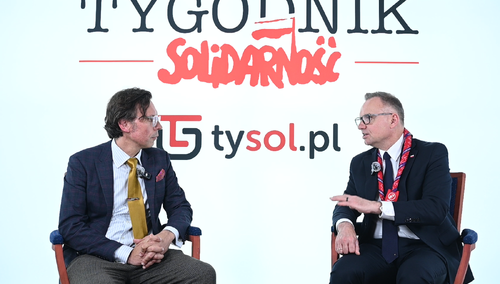 Rafał Woś i Andrzej Duda