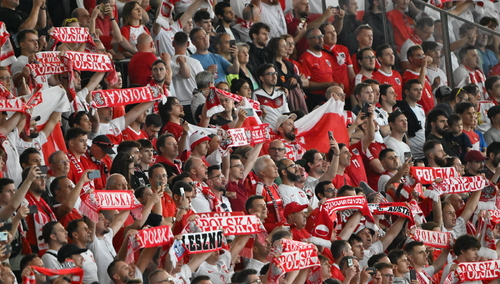 Polscy kibice na meczu Polska-austria