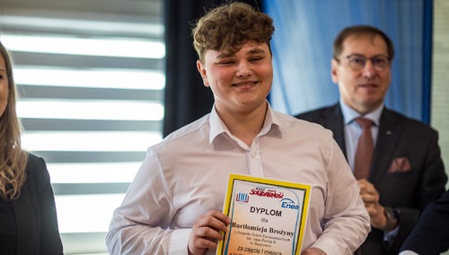 Bartłomiej Brożyna, zwycięzca XX Konkursu Wiedzy o NSZZ „Solidarność”