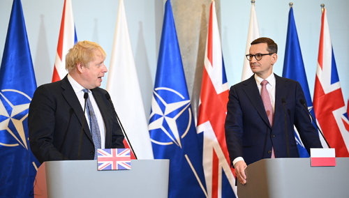 Boris Johnson i Mateusz Morawiecki