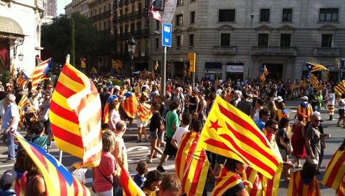 Protesty separatystów w Katalonii 