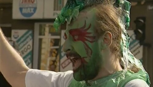 Piotr Lisiewicz podczas happeningu „Naszości”