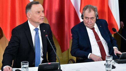 Andrzej Duda i prezydent Republiki Czeskiej Milos Zeman