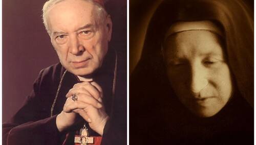 Od lewej: kard. Stefan Wyszyński, matka Elżbieta Róża Czacka