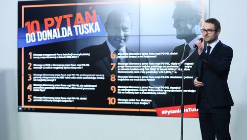 Europoseł PiS Tomasz Poręba pyta szefa PO Donalda Tuska