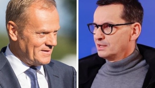 Donald Tusk i Mateusz Morawiecki