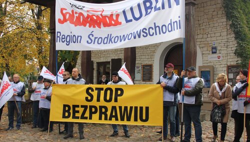 Pikieta Solidarności przed Muzeum Wsi Lubelskiej [VIDEO]