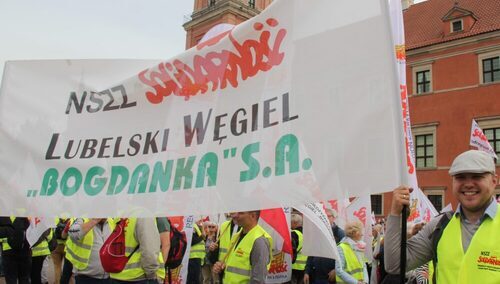 Pracownicy LW "Bogdanka" na piekiecie - zdjęcie poglądowe