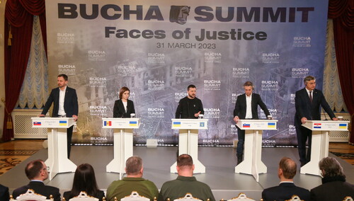 Wołodymyr Zełenski, Eduard Heger, Robert Golob, Andrej Plenković, Maia Sandu