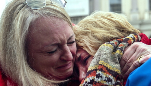 Skopje. Protest przeciwko rosyjskiej inwazji