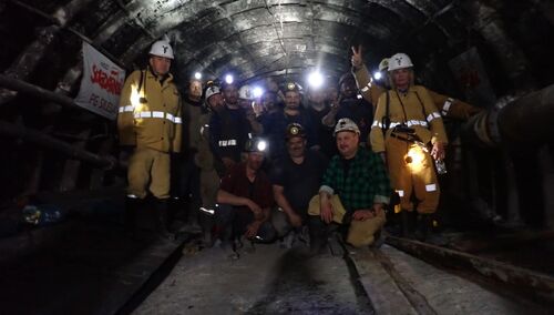 Protestujący w PG Silesia