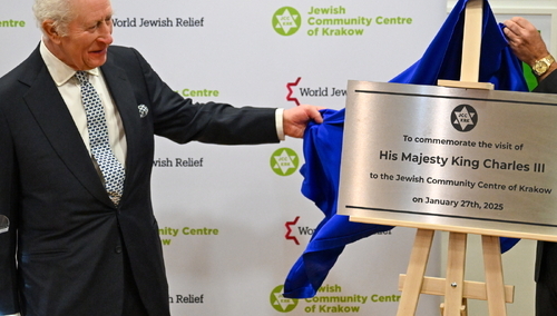 Król Karol III w Centrum Społeczności Żydowskiej