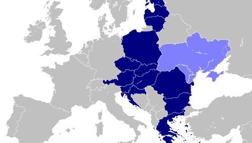 Mapa państw Trójmorza