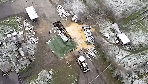 Krater po eksplozji w Przewodowie