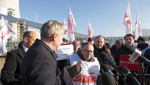 Budka zorganizował konferencję ws. cen prądu. Związkowcy zepsuli mu show [WIDEO]