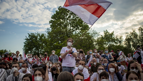 Protest przeciwko białoruskiemu reżimowi, zdjęcie ilustracyjne