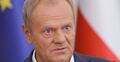 Premier Donald Tusk podczas konferencji prasowej w KPRM w Warszawie